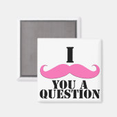 I mustache you a questionピンクの口ひげ マグネット (正面/裏面)