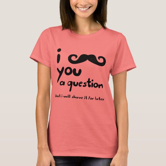 I mustache you a questionレディースリンガーティー tシャツ (正面)