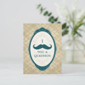 I mustache you a questionヴィンテージフレーム インビテーションポストカード (スタンド正面)