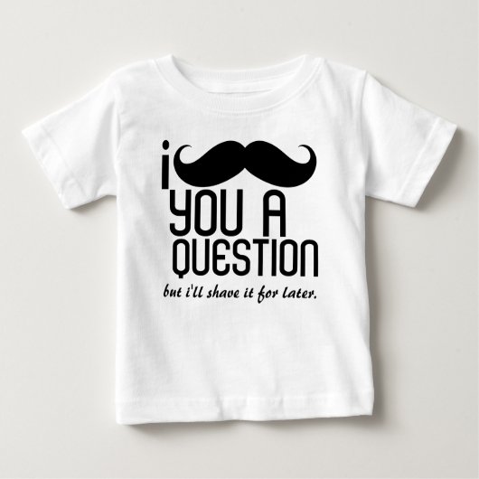 I mustache you a question乳児長袖ティー ベビーTシャツ (正面)