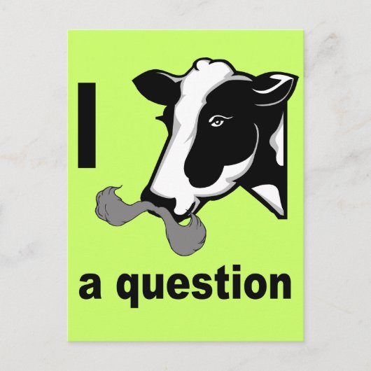I mustache you a question – カウユーモア ポストカード (正面)