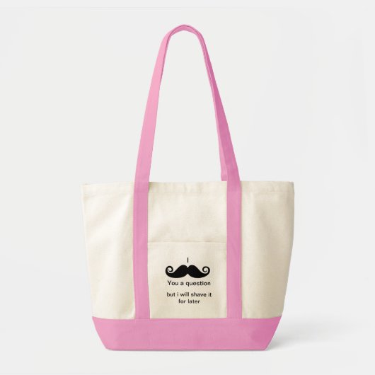 I mustache you a question トートバッグ (正面)