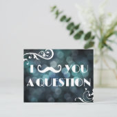 I mustache you a question《写真》ぼけ味ライト招待状 ポストカード (スタンド正面)