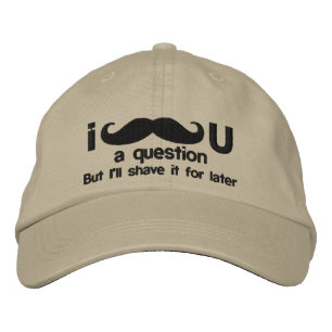 i mustache you a question 刺繍入りキャップ