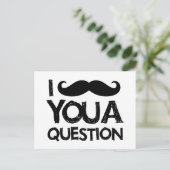 I mustache you a question(動揺してデザイン) ポストカード (スタンド正面)