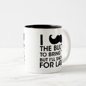 I mustache you a question、口ひげユーモアのギフトおもしろい ツートーンマグカップ (正面右)