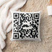 "I mustache you a question" QRコード枕 クッション (ブランケット)