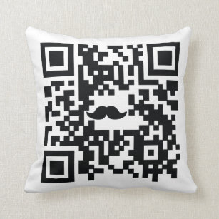 "I mustache you a question" QRコード枕 クッション