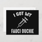 I My Fauci 得 Ouchie Pro-Vaccine ポストカード (正面/裏面)