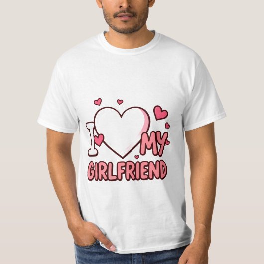 I❤️ MY GIRLFRIEND CUSTOM SHIRT Tシャツ (正面)