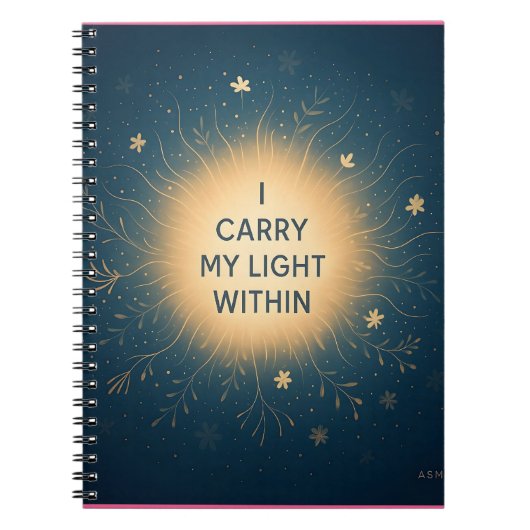 I My Light 運 Within -スピリチュアルグロー肯定 ノートブック (正面)