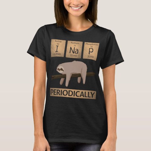 I Nap Periodically - Funny Science Animal Lover Sl Tシャツ (正面)