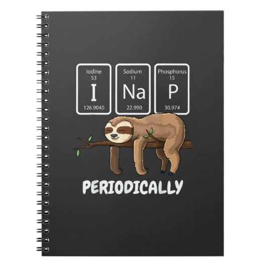 I Nap Periodically Science Sloth Periodic Table El ノートブック (正面)