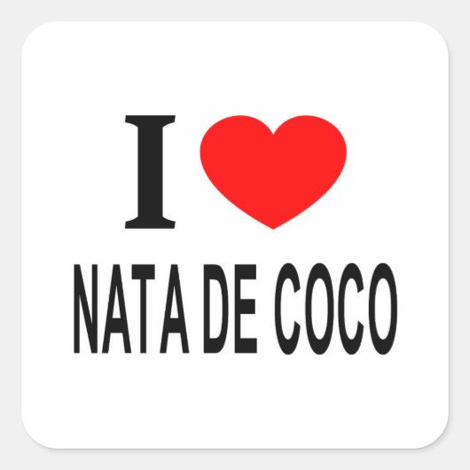 I NATA ❤️ DE COCO I LOVE NATA DE COCO Iハート スクエアシール (正面)
