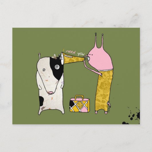 I Ned You Postcard by Krize ポストカード (正面)