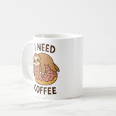 I Need a Coffee Cute Illustration Funny Coffee, コーヒーマグカップ (正面左)
