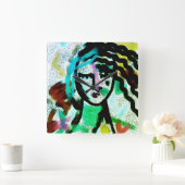 I Need a Vacaオリジナル抽象芸術アート スクエア壁時計 (ホーム)