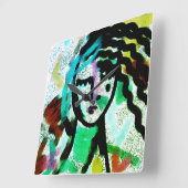 I Need a Vacaオリジナル抽象芸術アート スクエア壁時計 (傾斜)