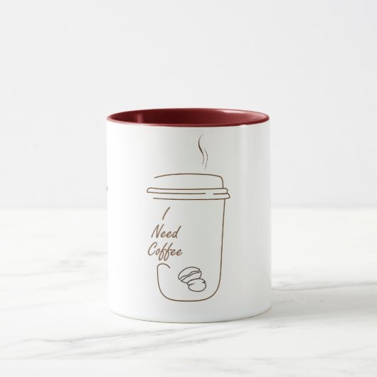 I Need Coffee Cute Doodle Mug マグカップ (中央)