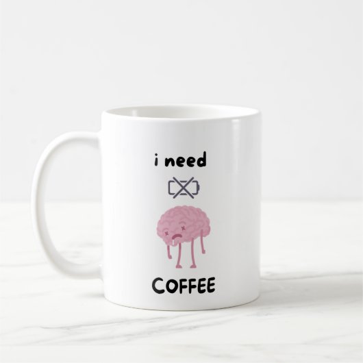 I Need Coffee - Funny Coffee Lover Mug" コーヒーマグカップ (左)