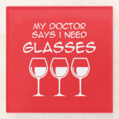 I need glasses ガラスコースター (正面)