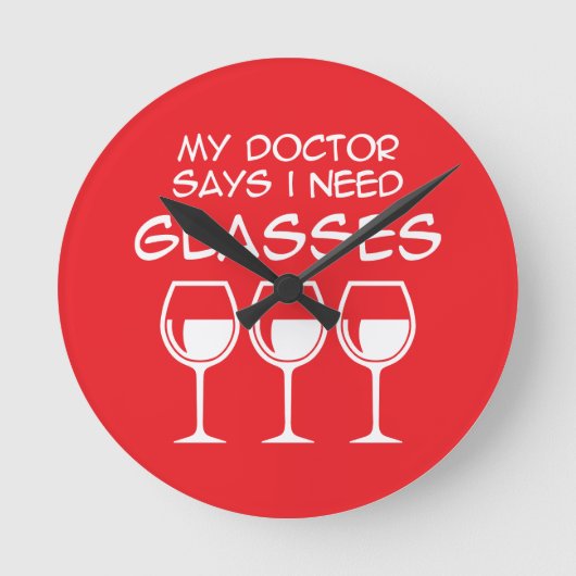 I need glasses ラウンド壁時計 (正面)