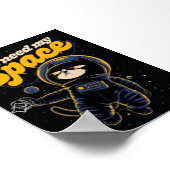 I Need My Space Cat Astronaut Poster – Funny Space ポスター (角)