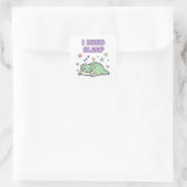 I Need Sleep Frog Sticker Cute Sleepy Frog Exhaust スクエアシール (バッグ)