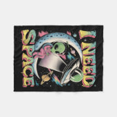 I Need Space Astronomy Alien Retro フリースブランケット (正面(横))