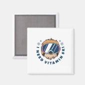 I Need Vitamin Ski - Skiing  マグネット (正面/裏面)