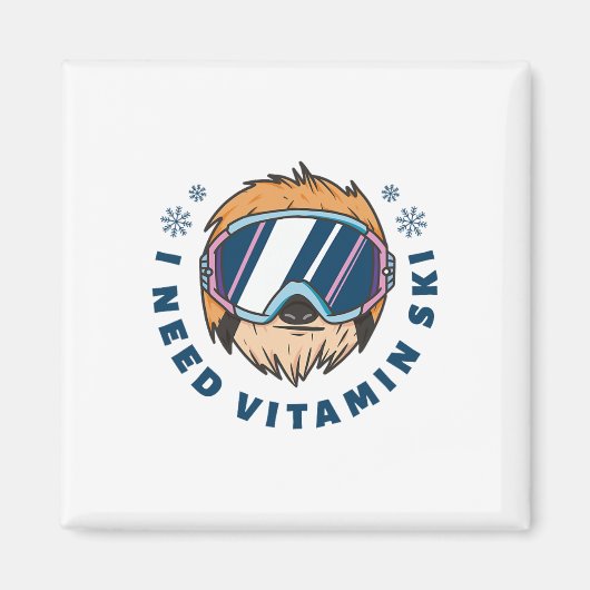 I Need Vitamin Ski - Skiing  マグネット (正面)