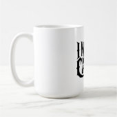 "I NEVER CARED" Gothic Skull Mug - Edgy Typography コーヒーマグカップ (左)