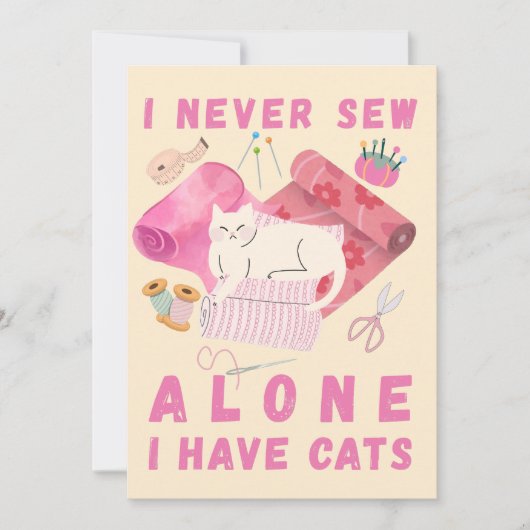 I Never Sew Alone I Have Cats - A Cat Sewing  シーズンカード (正面)