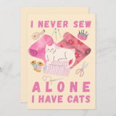 I Never Sew Alone I Have Cats - A Cat Sewing  シーズンカード (正面/裏面)