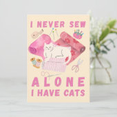 I Never Sew Alone I Have Cats - A Cat Sewing  シーズンカード (スタンド正面)