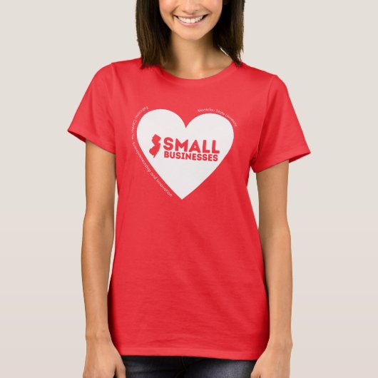 I ❤️ NJ Small Businesses T-Shirt Tシャツ (正面)