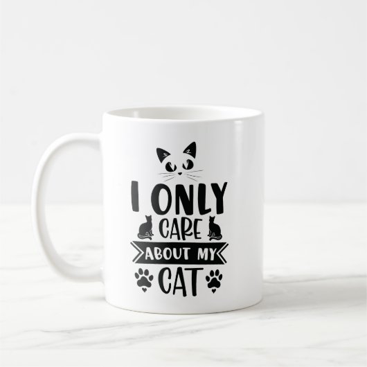 I Only Care About My Cat コーヒーマグカップ (左)