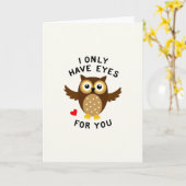 I Only Have Eyes For You Owl Card カード (黄色い花)