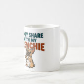 I Only Share With My Frenchie  コーヒーマグカップ (正面右)