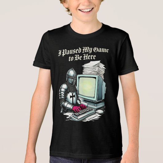 I Paused My Game To Be Here Funny Retro トライブレンドＴシャツ (正面)