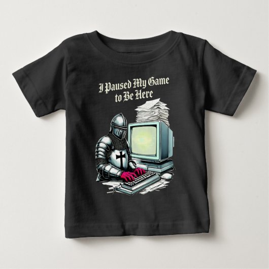 I Paused My Game To Be Here Funny Retro ベビーTシャツ (正面)