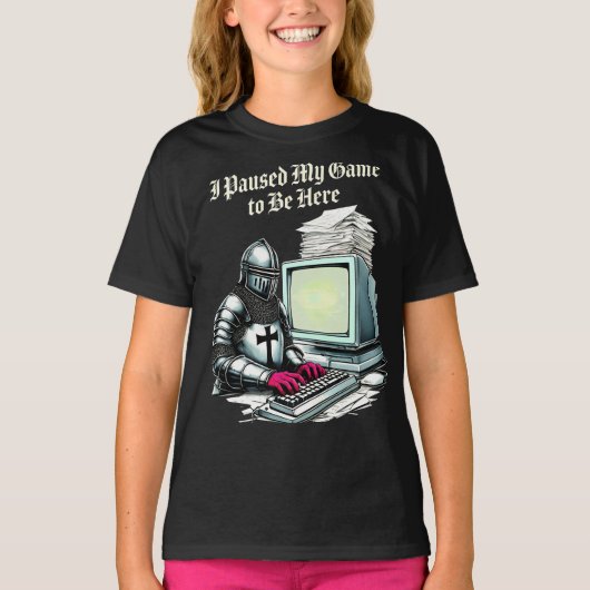 I Paused My Game To Be Here Funny Retro Tシャツ (正面)