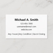 I Pay Cash for Houses 名刺 (裏面)