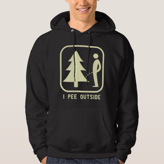I Pee Outside Sign Tee Funny Camping Hiking Outdoo パーカ (正面)