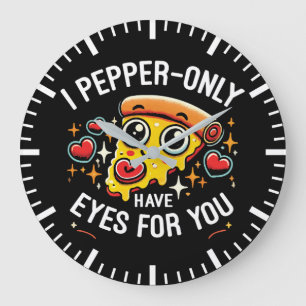I Pepper-only Have Eyes for You – かわいいバレンタイン ラージ壁時計