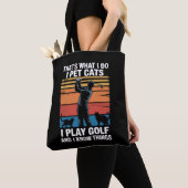 I Pet Cats Play Golf & Know Things Golfer Cat Love トートバッグ (クローズアップ)