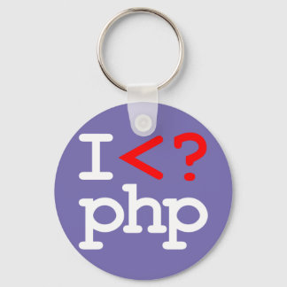 "I <?php" - PHPが大好き キーホルダー