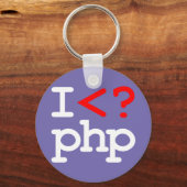 "I <?php" - PHPが大好き キーホルダー (正面)