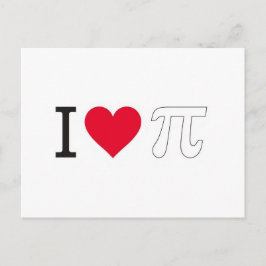 I ♥ Pi – シンプルな円周率デーグリーティングカード ポストカード