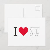 I ♥ Pi – Minimalist Pi Day Greeting Card ポストカード (正面/裏面)